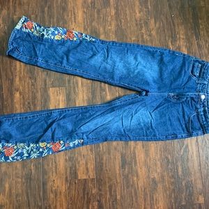 SHEIN floral wide leg jeans